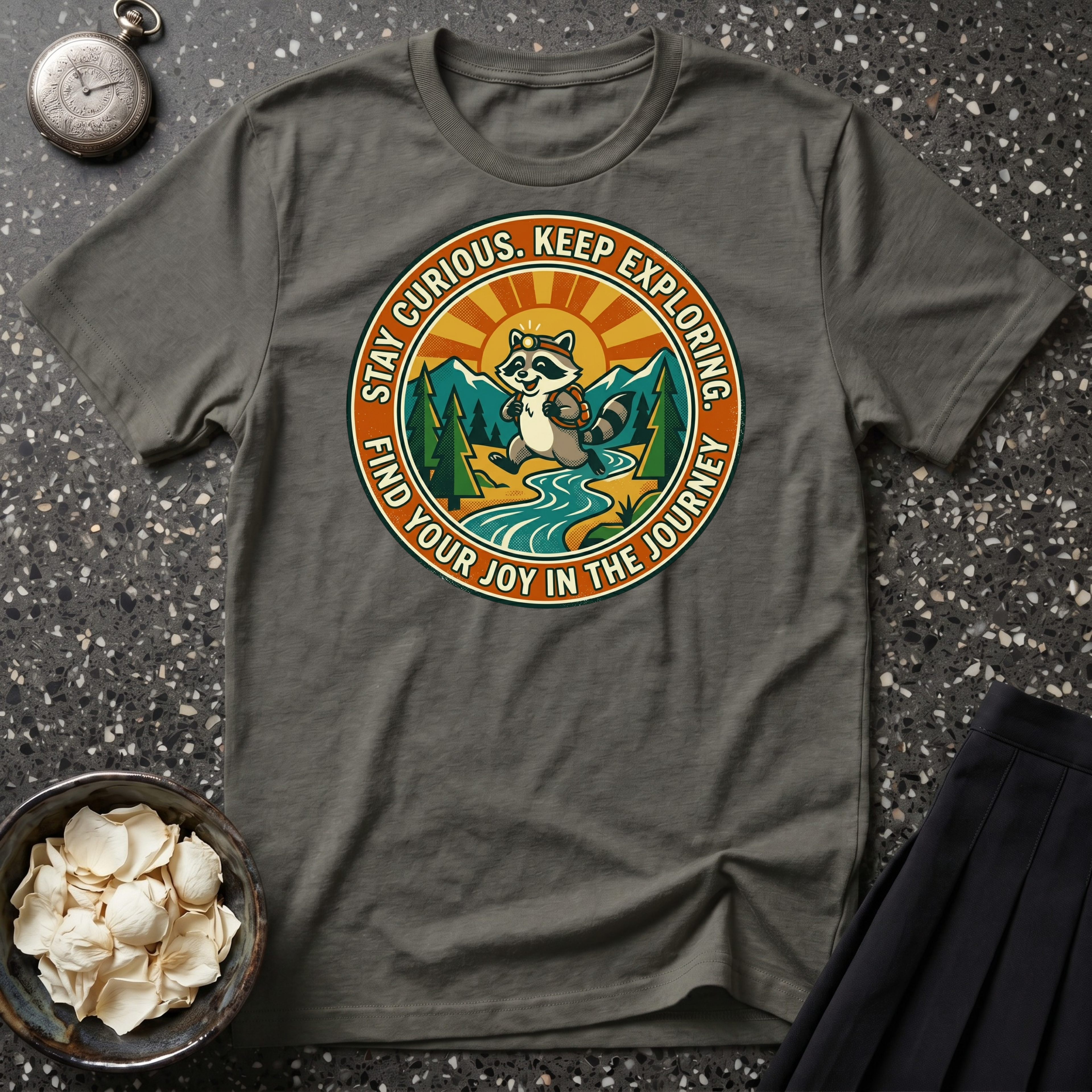 Stay Curious Racoon T-Shirt