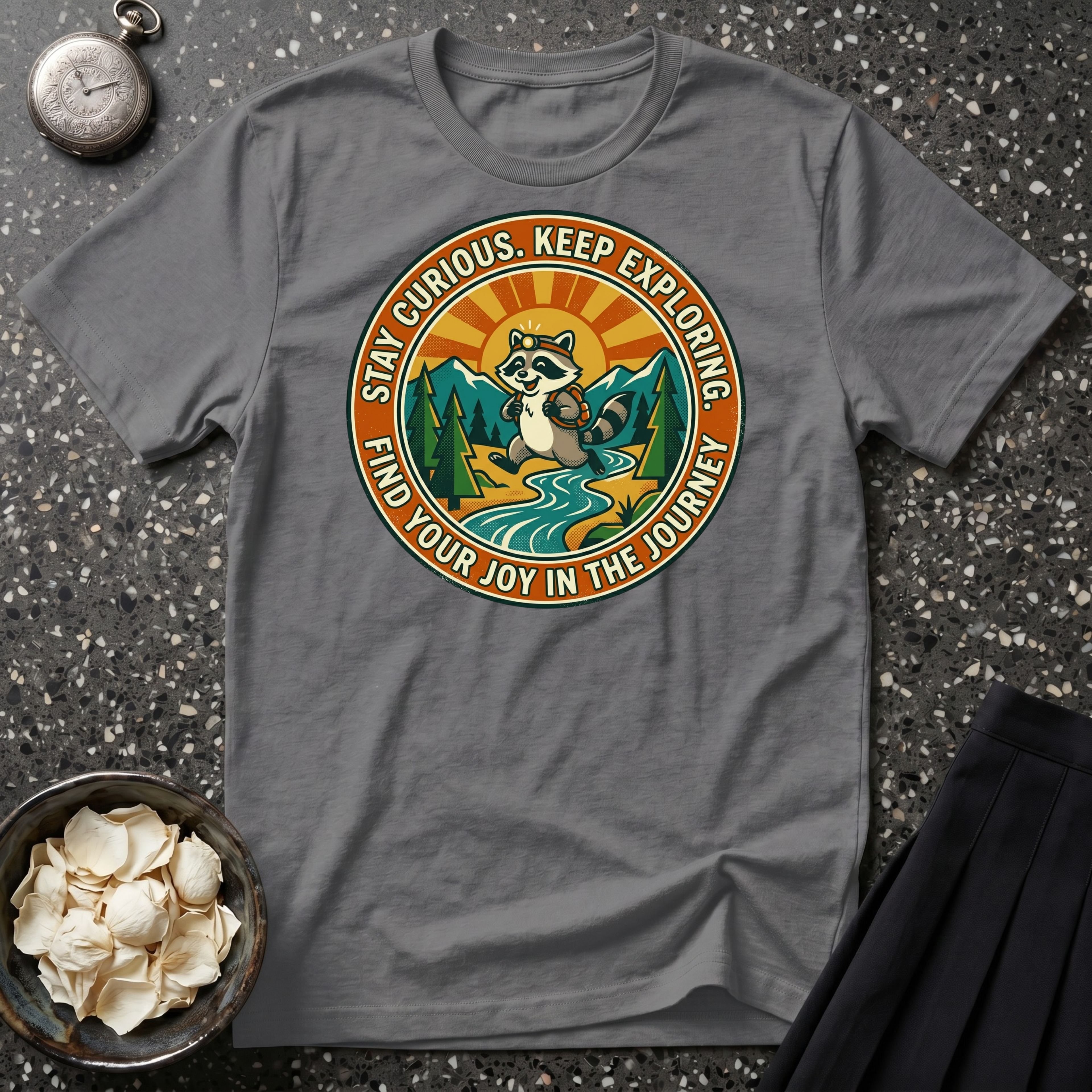 Stay Curious Racoon T-Shirt